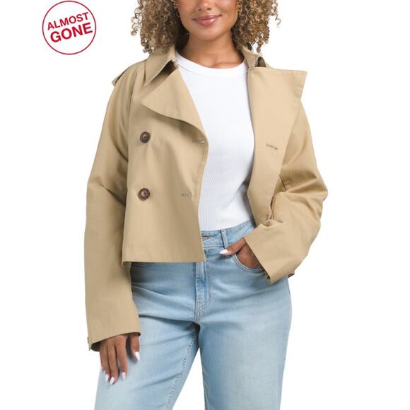 RAG & BONE Talia Khaki Crop Trench Jacket - Picture 4 of 10